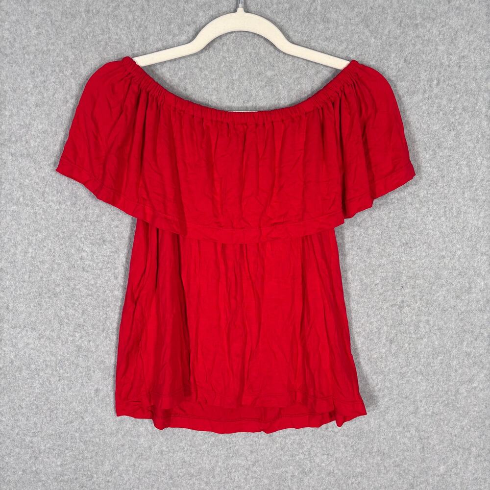 Shirt Small Off The Shoulder Flowy Soft Jersey Stretch Feminine‎ Mediterranean
